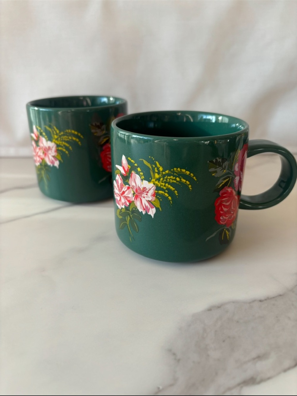 Starbucks x Ban.do Green Floral Coffee Mug set of 2